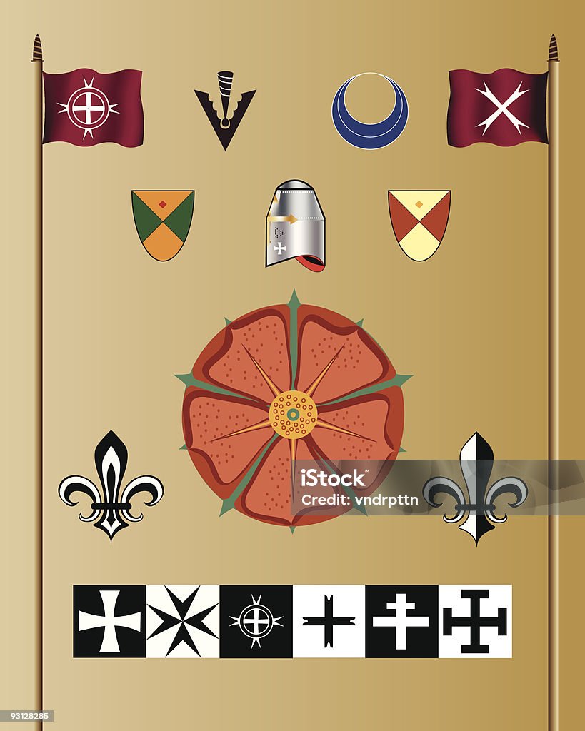 Średniowieczny Symbole - Grafika wektorowa royalty-free (Kultura niemiecka)