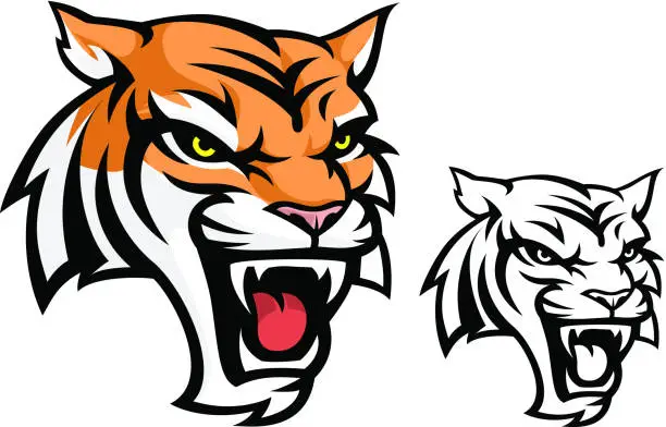 Vector illustration of Tiger Head Mascot 2