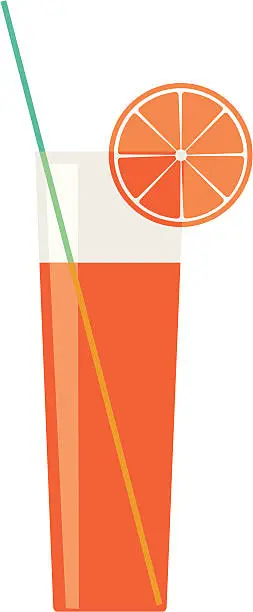 Vector illustration of Citron juice in a glass