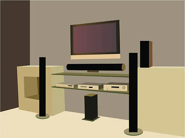 Vector illustration of home theater vector