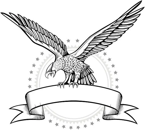 Vector illustration of Wild Eagle Banner