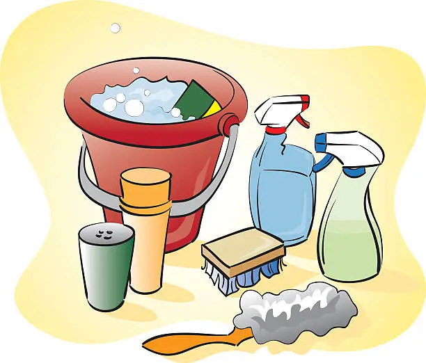 Vector illustration of Cleaning Supplies