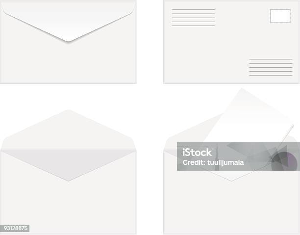 Envelope Em Branco - Arte vetorial de stock e mais imagens de Branco - Branco, Carta - Documento, Comunicação