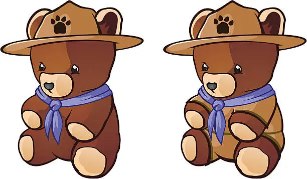 Vector illustration of Cub Scout Teddy Bear