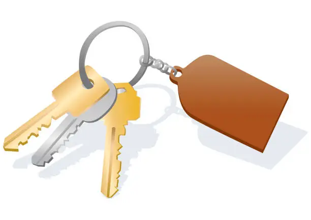 Vector illustration of Keys on Keyring