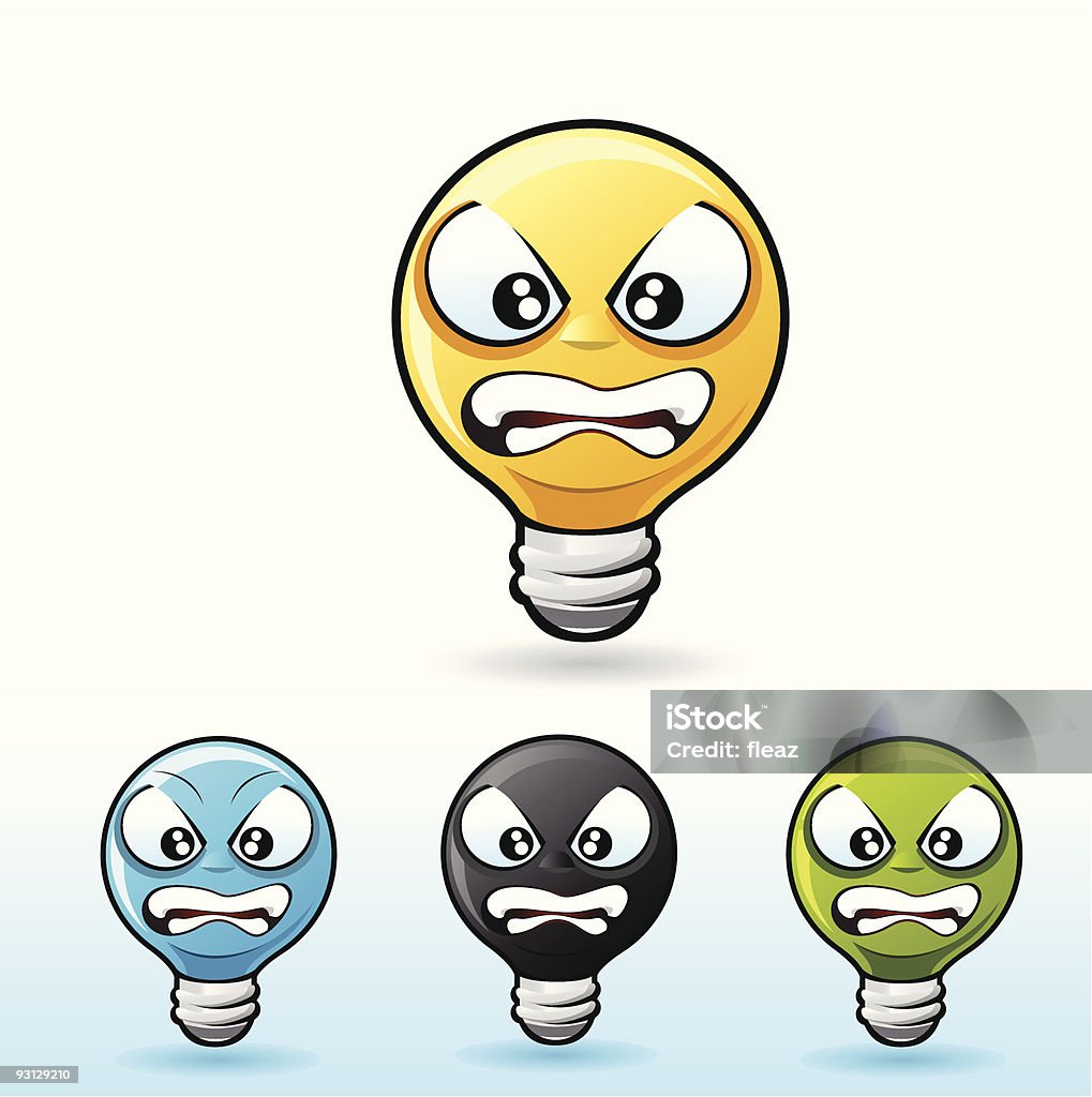 Лампа накаливания характер: Злая - Векторная графика Аватарка роялти-фри