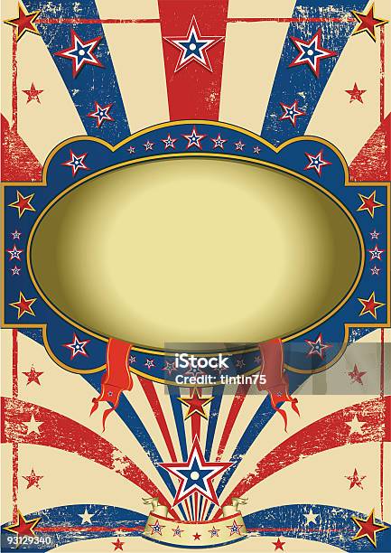 Ilustración de Circus Vintage Cartel y más Vectores Libres de Derechos de Bandera estadounidense - Bandera estadounidense, Circo, Abstracto