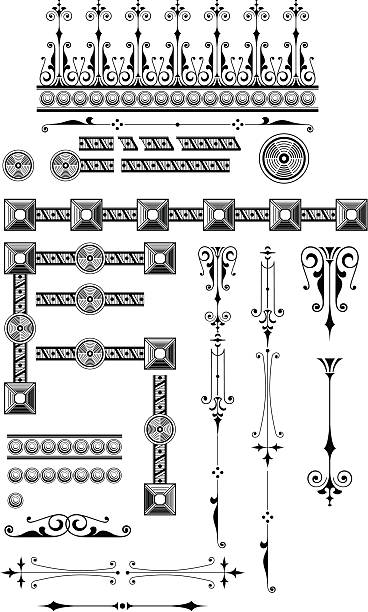 viktorianische design elements2 (scrollen 2-7505 - art nouveau wild west art deco scroll stock-grafiken, -clipart, -cartoons und -symbole