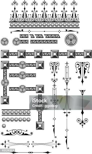 Victorian Design Elements2 Stock Illustration - Download Image Now - Border - Frame, Art Nouveau, Victorian Style