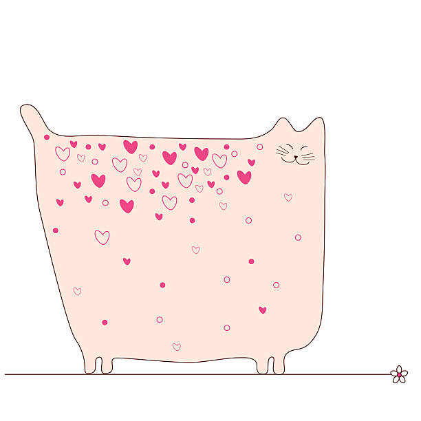 Love cat vector art illustration