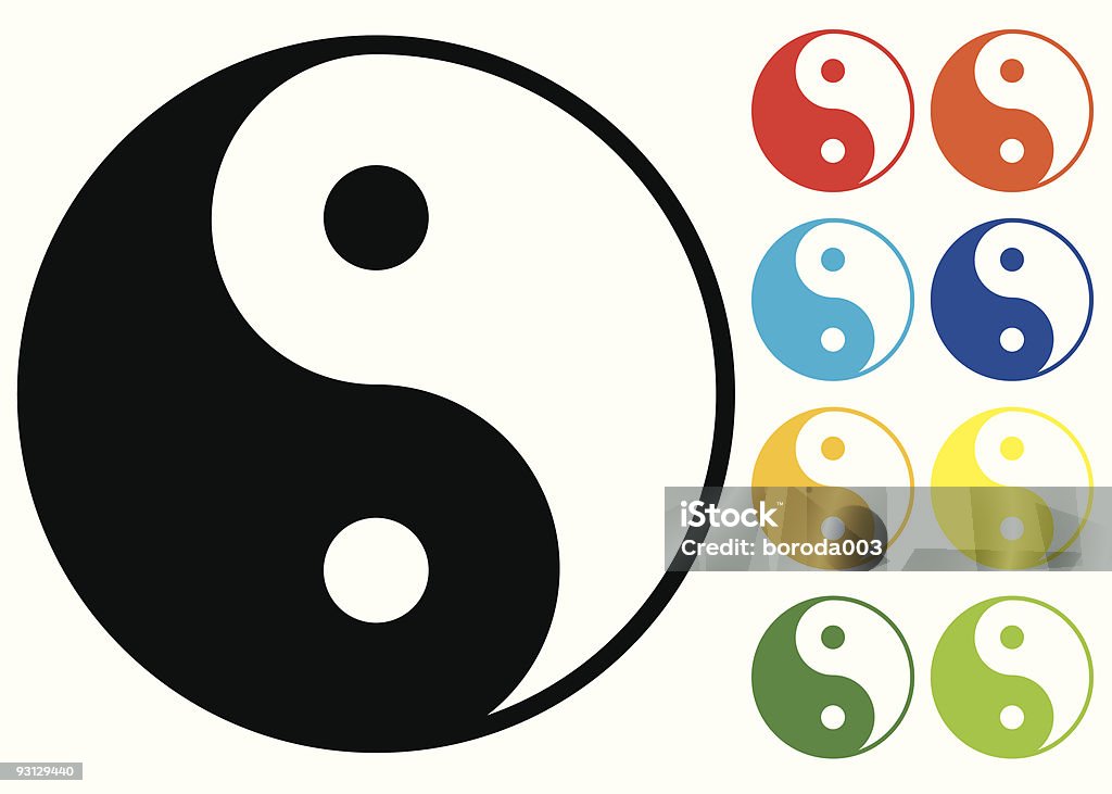 Yin und Yang-symbol. - Lizenzfrei Yin und Yang-Symbol Vektorgrafik