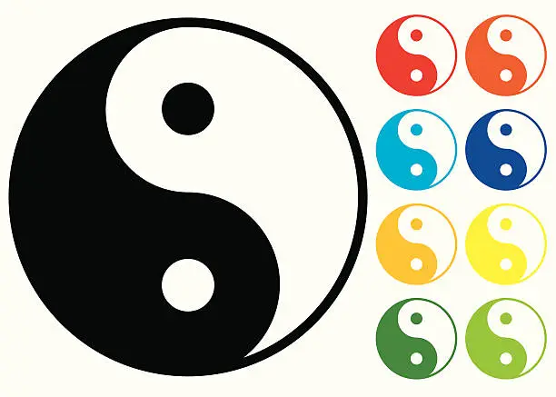 Vector illustration of Yin and Yang symbol.