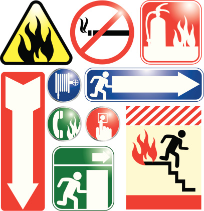 Vector Illustration of Fire related signs/signage.