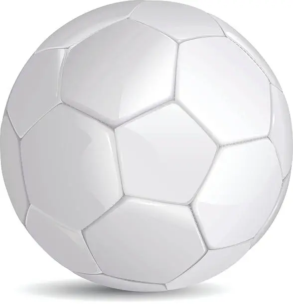 Vector illustration of White brand new soccer ball on a white background