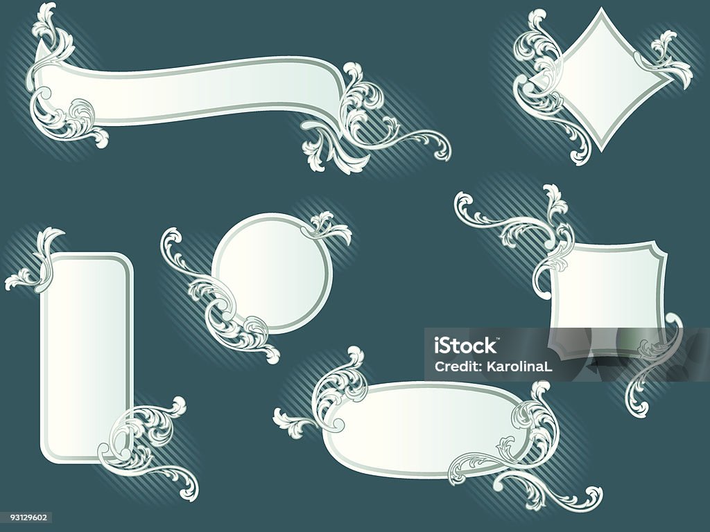 Collection of classy French retro banners  Antique stock vector