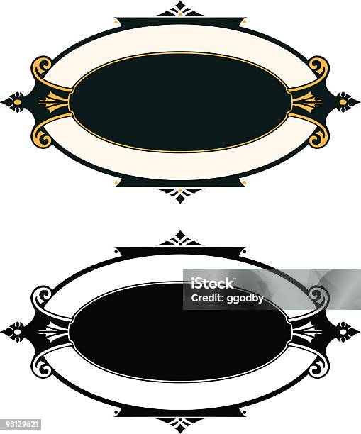 Vector Design De Rótulodeslocamento - Arte vetorial de stock e mais imagens de Art Déco - Art Déco, Art Nouveau, Design