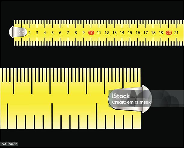 Fita Métrica - Arte vetorial de stock e mais imagens de Amarelo - Amarelo, Arquiteto, Calcular