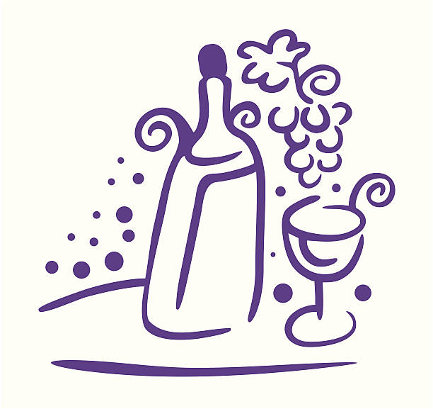 wine bottle vector art illustration