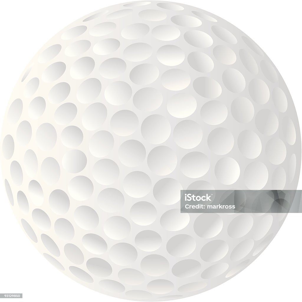 Balle de Golf Vector, très détaillée isolé sur fond blanc - clipart vectoriel de Balle de golf libre de droits