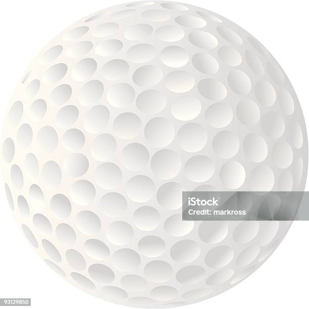 Balle De Golf Vector Très Détaillée Isolé Sur Fond Blanc Vecteurs libres de droits et plus d'images vectorielles de Balle de golf