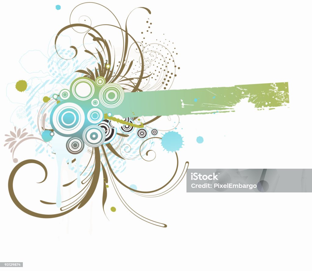 Kwiatowy banery dekoracyjne Grunge - Grafika wektorowa royalty-free (Abstrakcja)