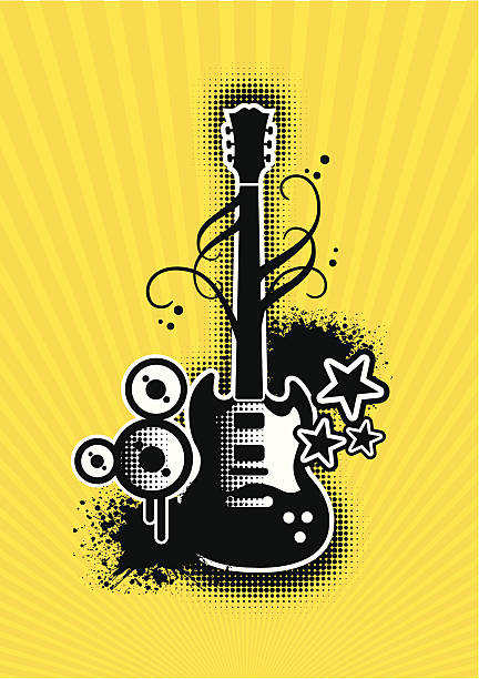 guitar vector art illustration