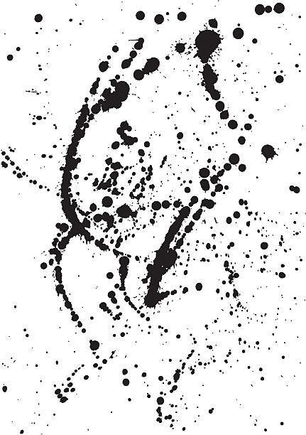 A picture of black ink splatters on a white canvas vector art illustration