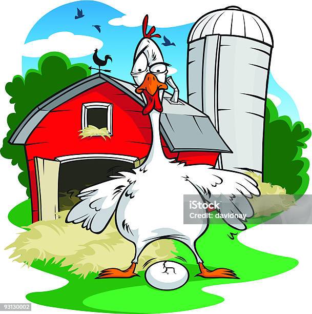 Chicken Farm Stock Vektor Art und mehr Bilder von Comic - Kunstwerk - Comic - Kunstwerk, Ei, Huhn - Geflügel