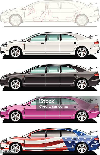 Sedan Stock Illustration - Download Image Now - Black Color, Color Image, Cut Out