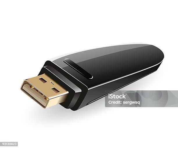 Флэшнакопитель Usb — стоковая векторная графика и другие изображения на тему USB-кабель - USB-кабель, Без людей, Блестящий