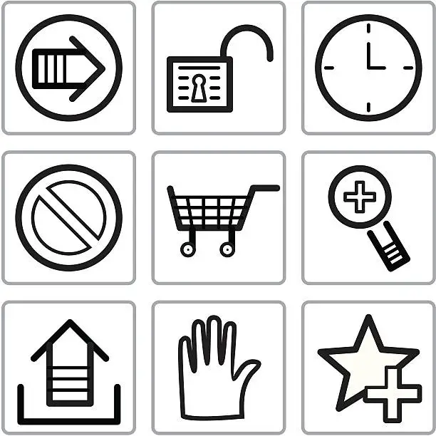 Vector illustration of Basic icons set