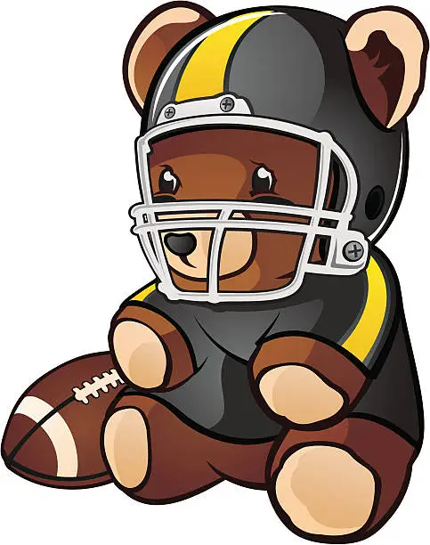 Vector illustration of Football Teddy Bear