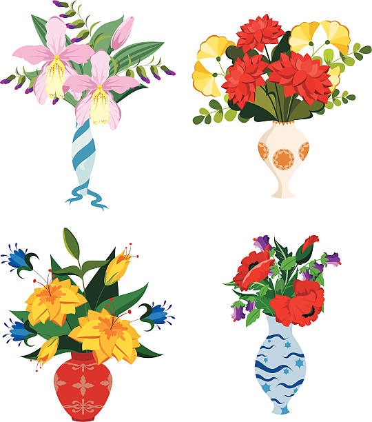 wazy i kwiaty - poppy single flower red white background stock illustrations