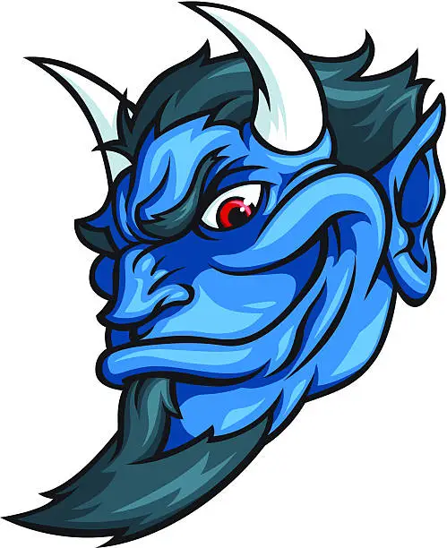 Vector illustration of Blue Devil Mascot