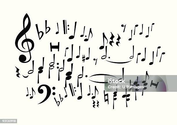 Ilustración de Music Notes Dibujo A Mano Alzada No Comunes Dingbats y más Vectores Libres de Derechos de Nota musical