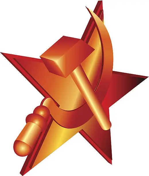 Vector illustration of Hammer and sickle