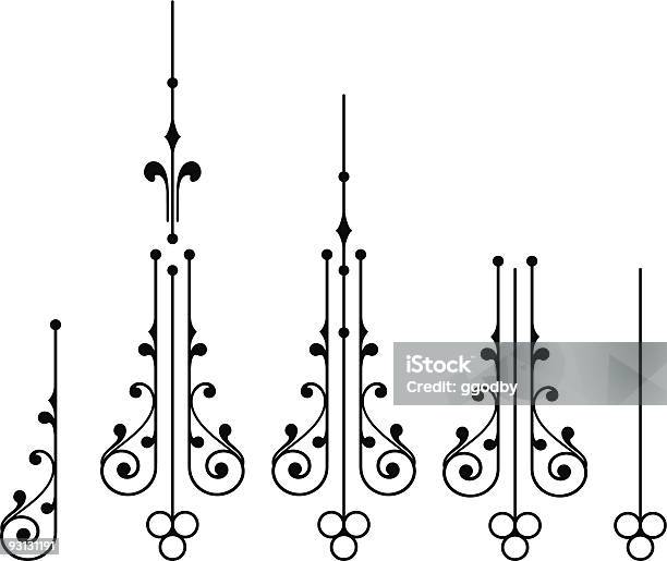 Page Ornaments Stock Illustration - Download Image Now - Art Nouveau, In A Row, Black And White