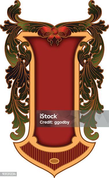 Shield6104color Stock Illustration - Download Image Now - Art Nouveau, Backgrounds, Black Border