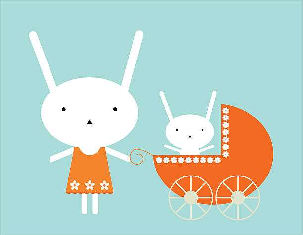 Baby bunny vector art illustration