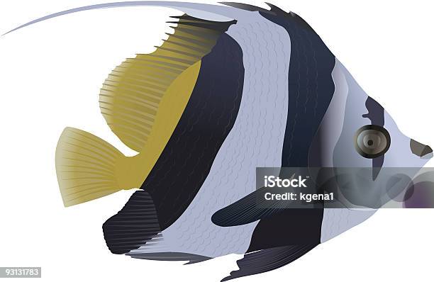 Вымпел Coralfish — стоковая векторная графика и другие изображения на тему Longfin Bannerfish - Longfin Bannerfish, Без людей, Биоразнообразие