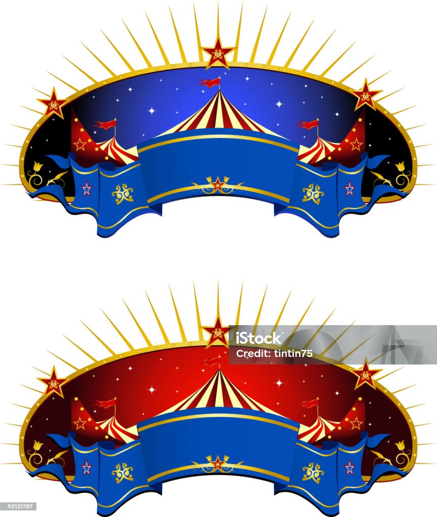 Tenda de Circo banner - Royalty-free Anoitecer arte vetorial