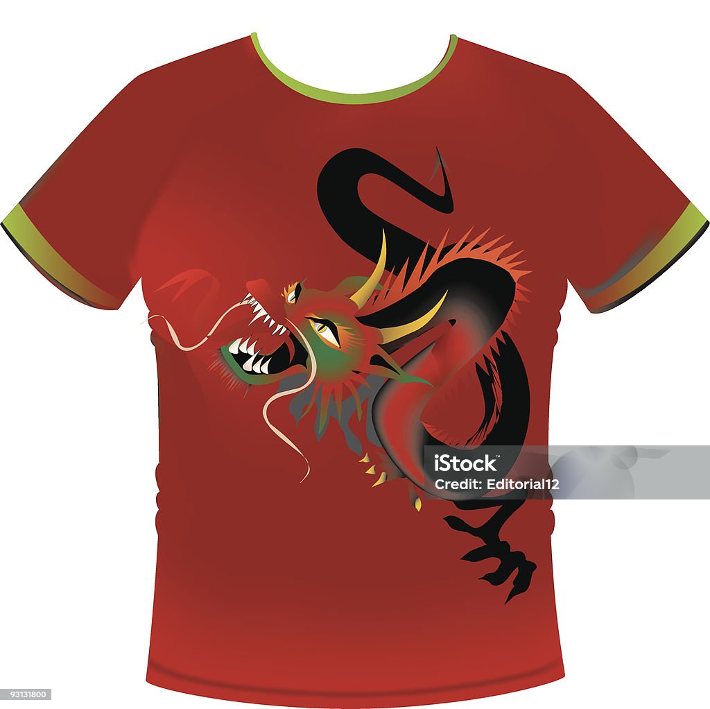 Camiseta con motivos dragon - arte vectorial de Abstracto libre de derechos