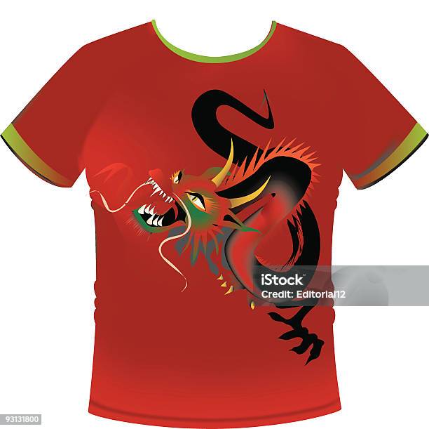 Ilustración de Camiseta Con Motivos Dragon y más Vectores Libres de Derechos de Abstracto - Abstracto, Adolescente, Arte