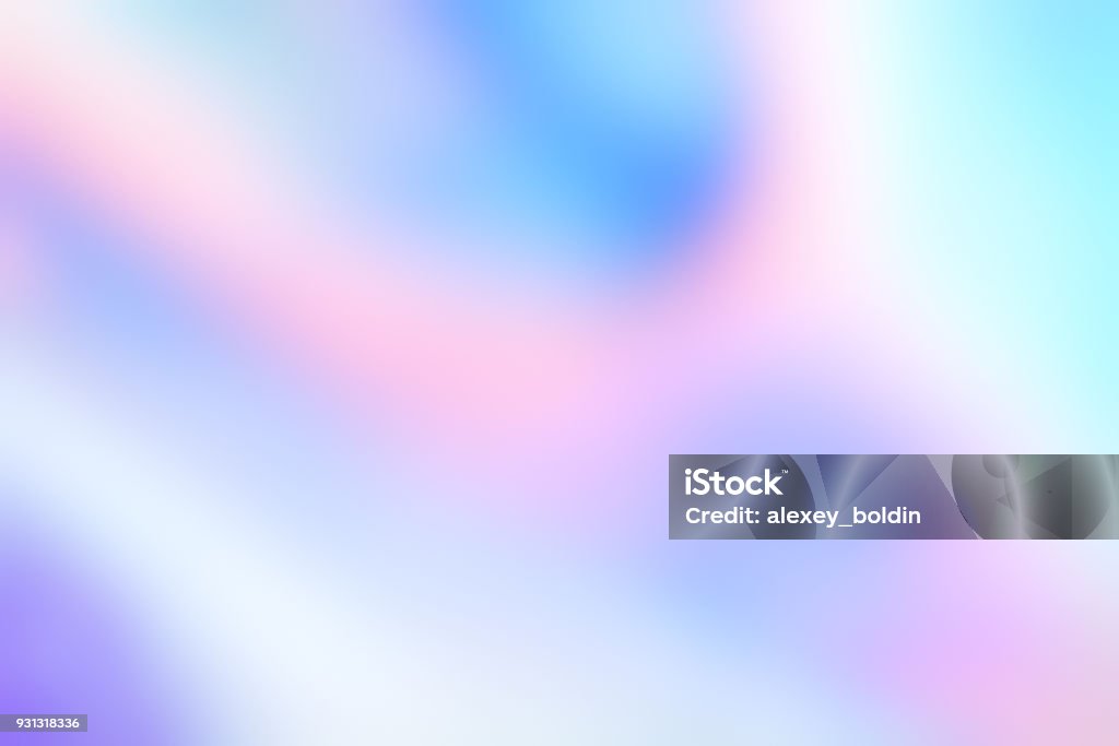 Holographic foil blurred abstract background for trendy design Holographic foil blurred abstract background for trendy design. Holo sparkly cover with soft pastel colors. Color Gradient Stock Photo