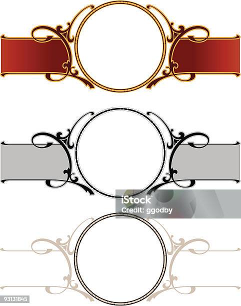 Ilustración de Circle Desplazar Diseño De Panel y más Vectores Libres de Derechos de Arte Nouveau - Arte Nouveau, Borde, Anticuado