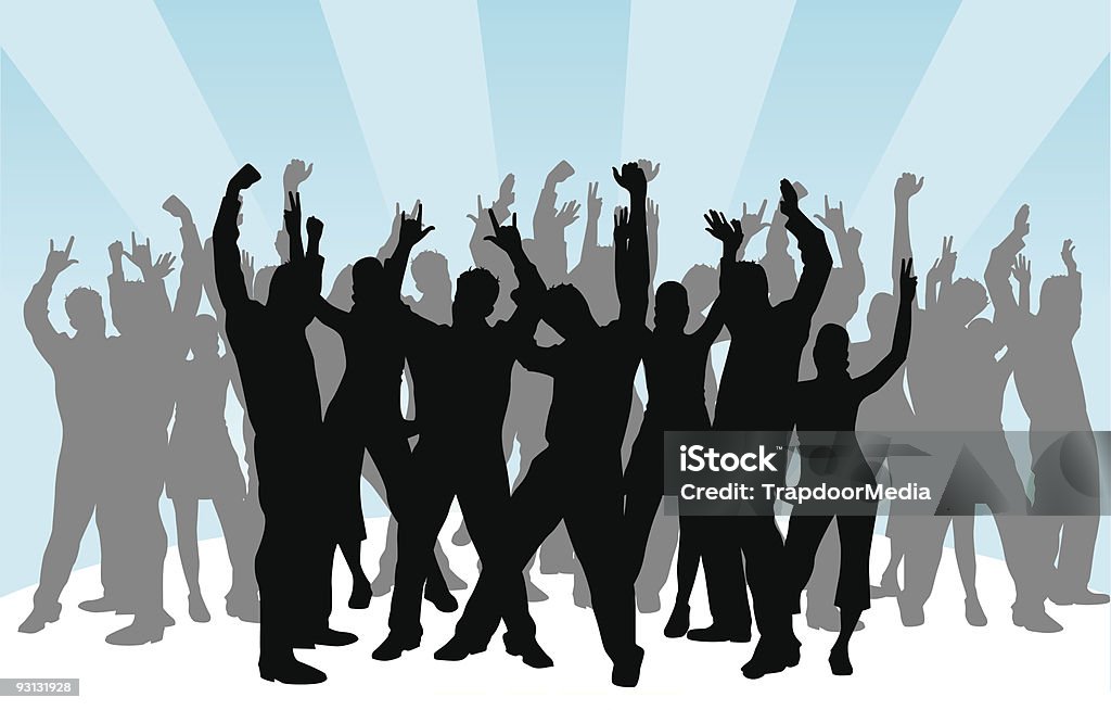 Foule de parti - clipart vectoriel de Acclamation de joie libre de droits