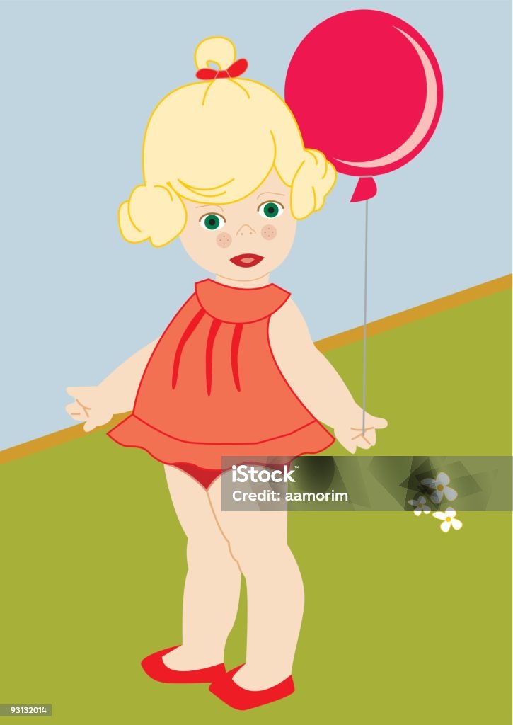 Dziewczynka - Grafika wektorowa royalty-free (Balon)