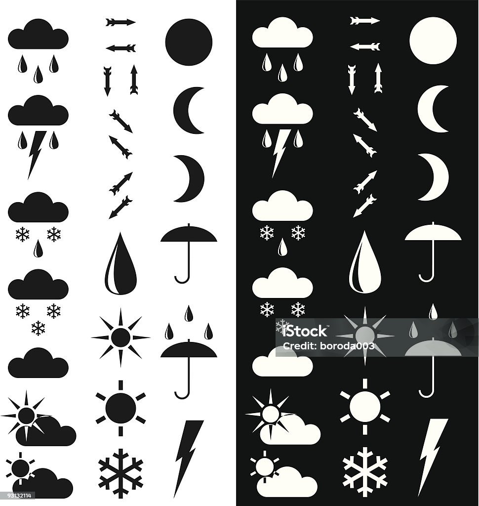 Símbolos para la indicación de clima. - arte vectorial de Agua descendente libre de derechos