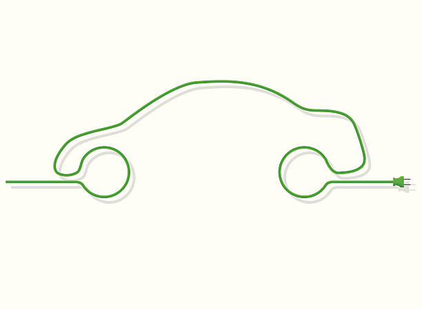 illustrazioni stock, clip art, cartoni animati e icone di tendenza di energia verde design - automobile elettrica illustrazioni