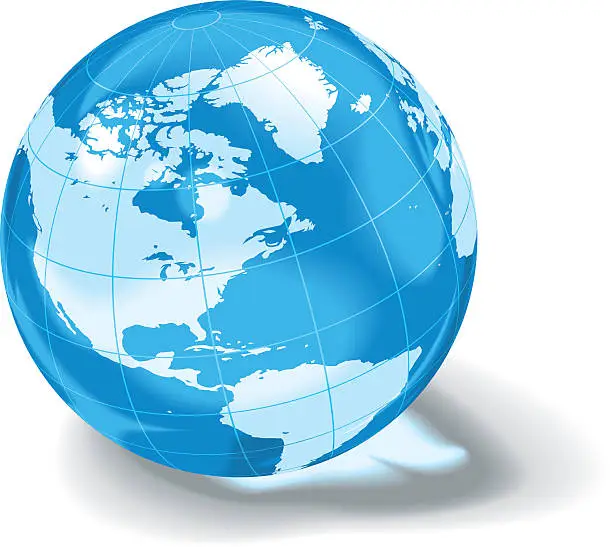 Vector illustration of Globe – USA